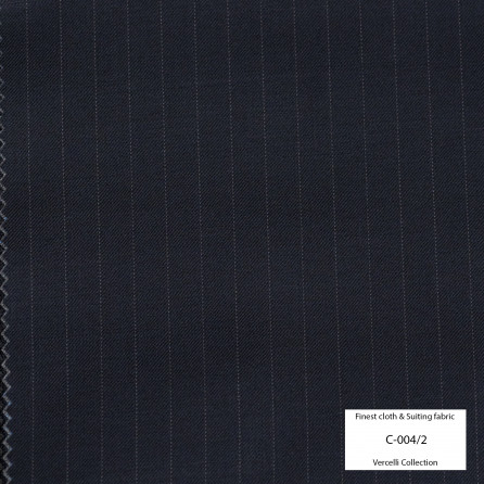 C004/2 Vercelli VIII - 95% Wool - Xanh đen Sọc nhuyễn